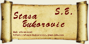 Staša Bukorović vizit kartica